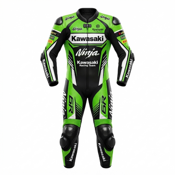 Kawasaki Motorbike Men's Suit: Custom Biker Leather Motorcycle Racing Suit Men