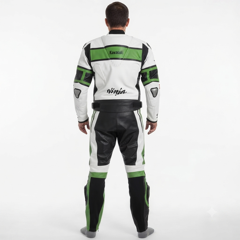Kawasaki Motorbike Original Cowhide Leather Suit 2PC Suit