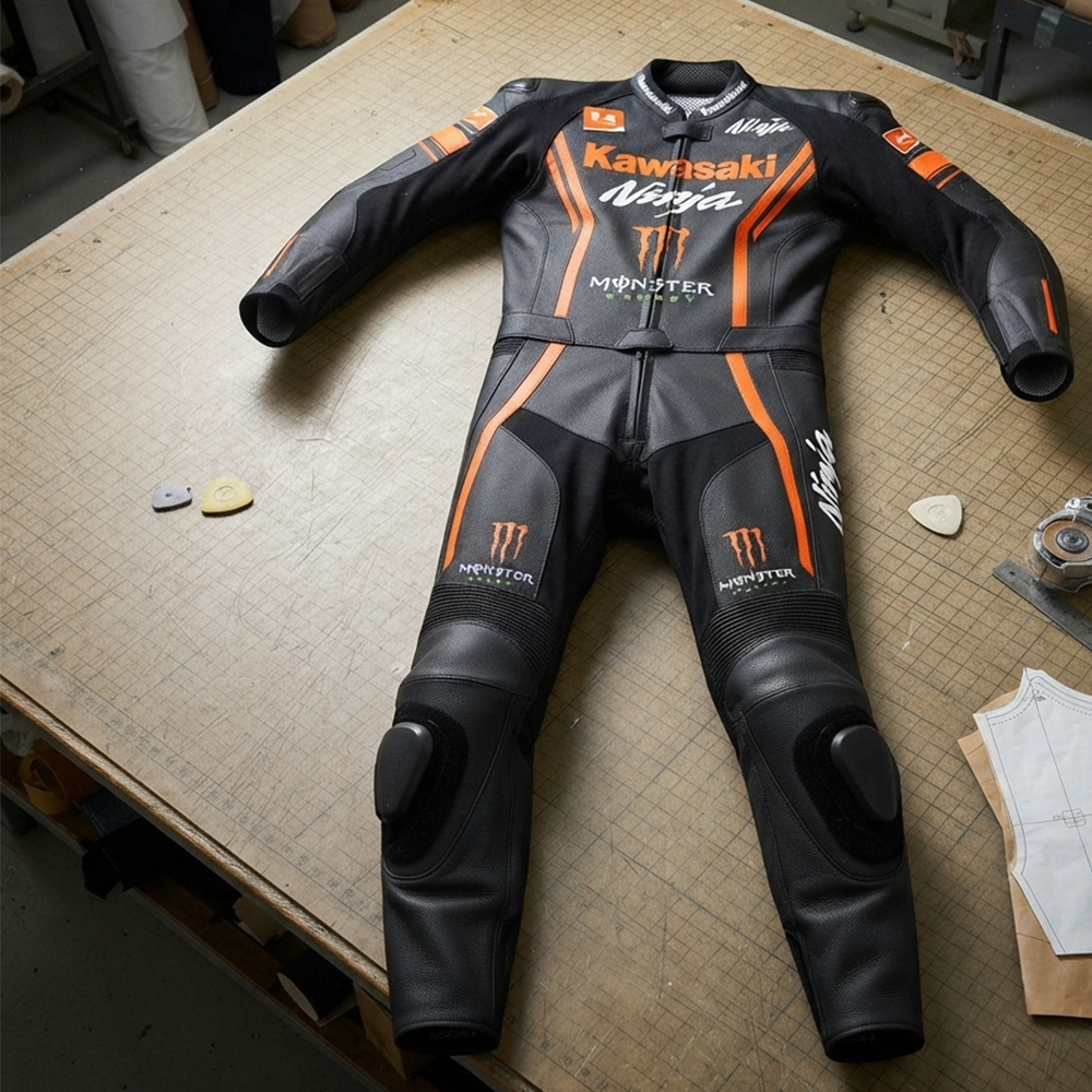 Kawasaki Ninja Monster MotoGP Leather Suit CE 2 Pc