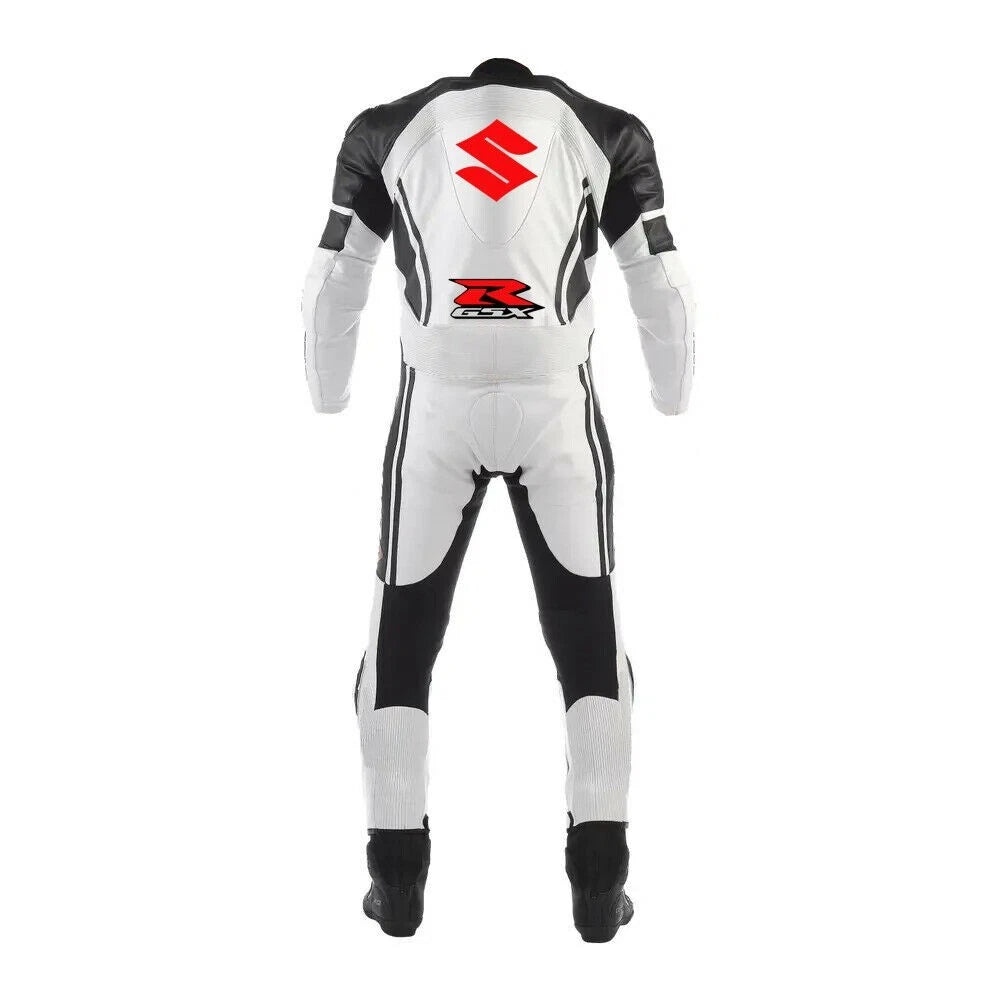 Men's Cowhide Leather Motorcycle Racing Suit - Full Body Protective Biker Gear