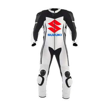 Men's Cowhide Leather Motorcycle Racing Suit - Full Body Protective Biker Gear