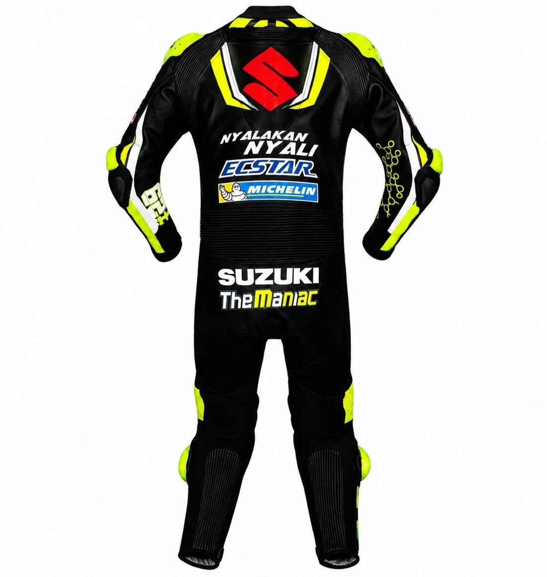 Suzuki GSXR Ecstar 1-Piece Leather Racing Suit  CE Armored Track & Biker Gear